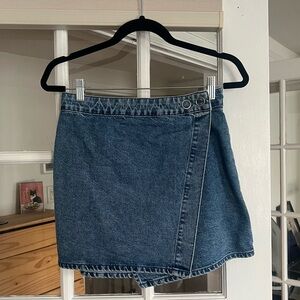 Denim wrap skirt